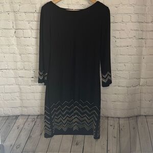 White House Black Market Black 3/4 Length sleeve dress size Medium